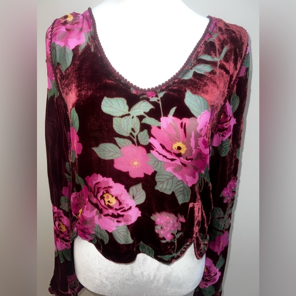 Rahi Cali by Anthropologie Floral Cropped Blouse size S